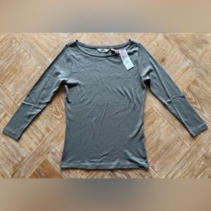 NWT Vineyard Vines Simple Boatneck Tee Marine Olive